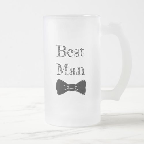 Best Man Bow Tie Frosted Beer Mug