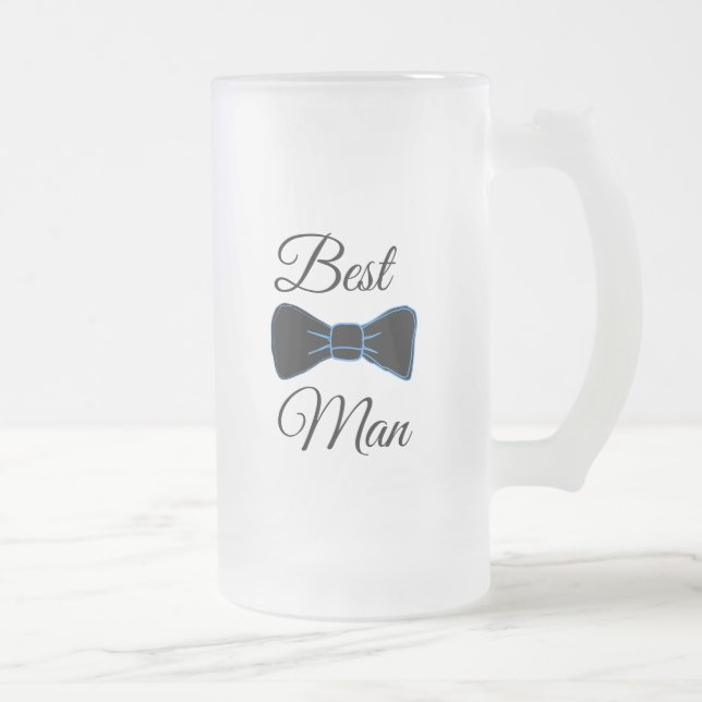 Best Man Bow Tie Frosted Beer Mug (Right)