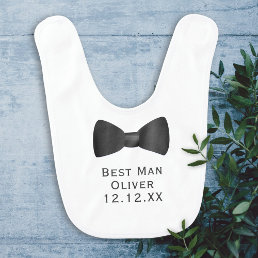 Best Man Bow Tie Funny White Wedding Baby Bib