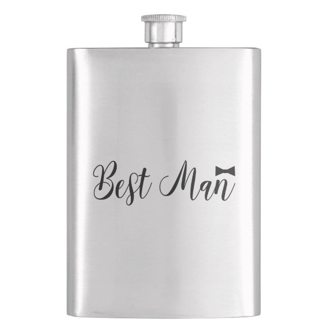Best Man Bowtie Wedding,Bachelor Party Gift Flask (Front)