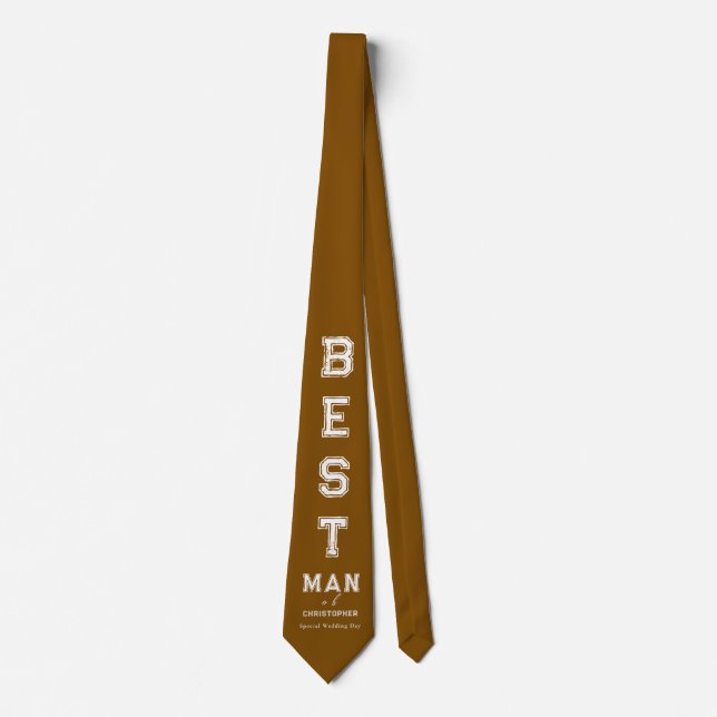 Best Man Brown Neck Tie (Front)