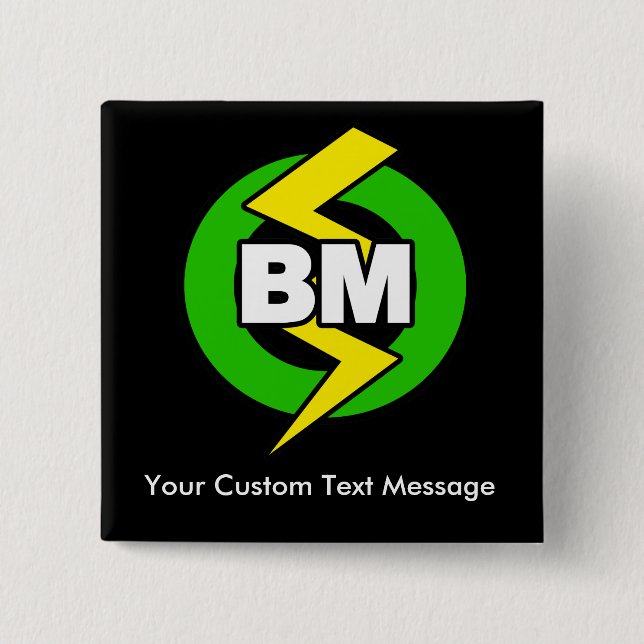 Best Man Button, Custom Text Button (Front)