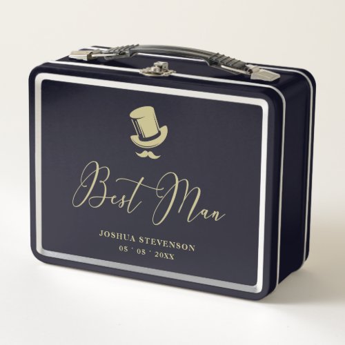 Best Man Chic Wedding Minimalist Metal Lunch Box