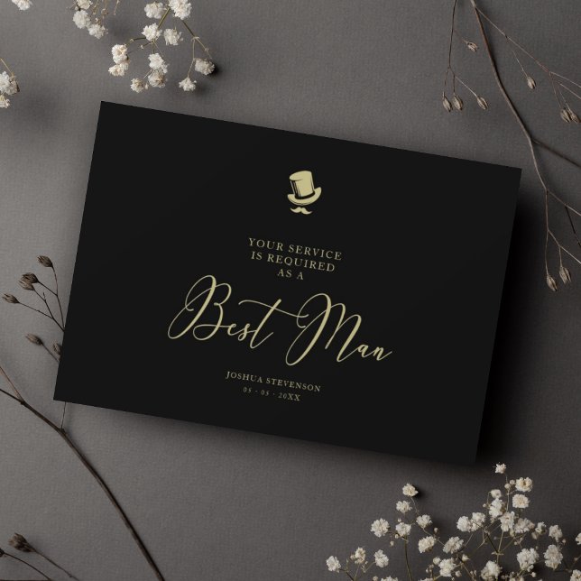 Best Man Chic Wedding Minimalist Proposal Card (Creator Uploaded)