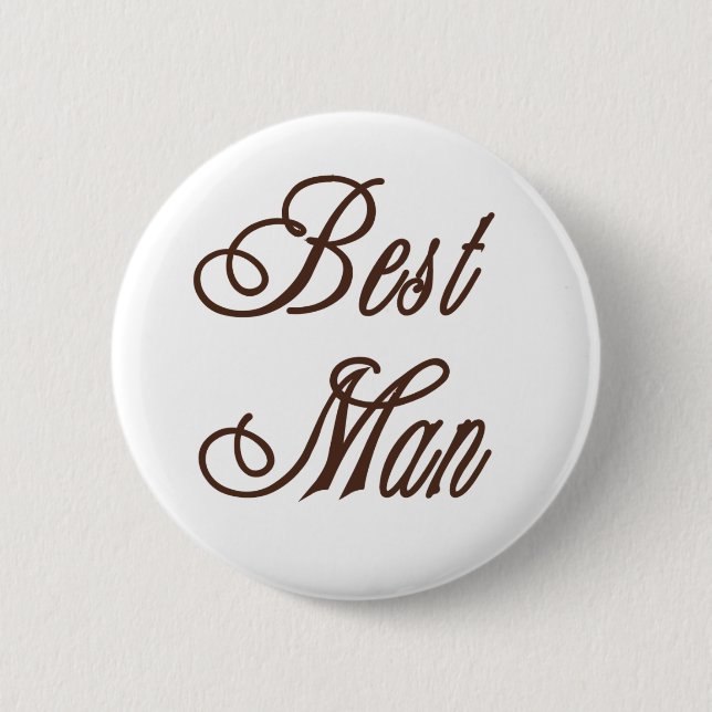Best Man Classy Browns Pinback Button (Front)
