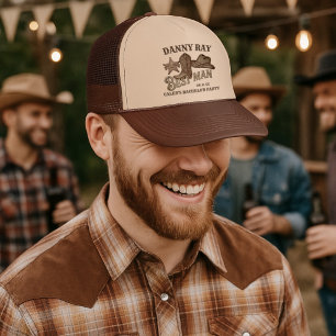 Best Man Cowboy Western Bachelor Party Trucker Hat
