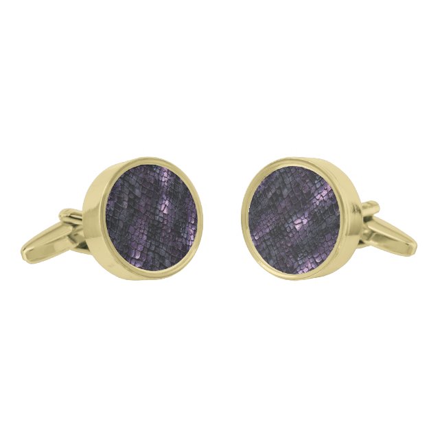  Best Man Crocodile Skin Pattern Cufflinks (Angled)