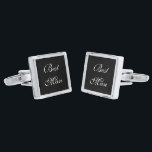 Best Man Cufflinks<br><div class="desc">Best Man cufflinks shown in silver plated and black onyx color with white text. Customize this item and choose from more colors and styles or buy as is.</div>
