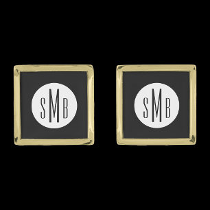 Best Man Cufflinks for Wedding Gold with Initials
