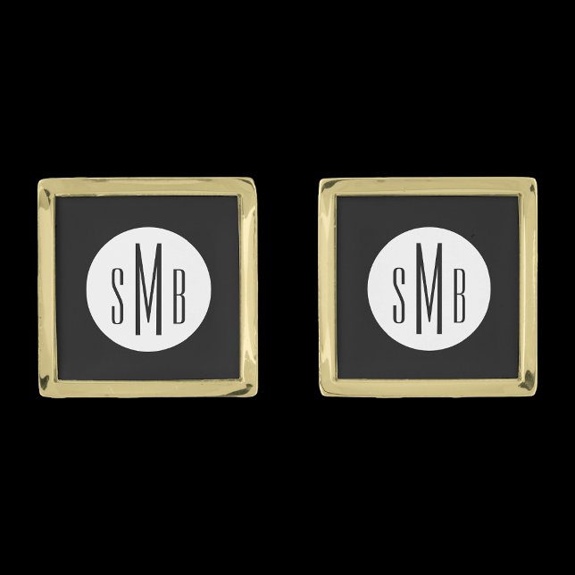Best Man Cufflinks for Wedding Gold with Initials (Creator Uploaded)