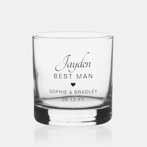 Best Man Custom Personalised Name Wedding Party Whiskey Glass