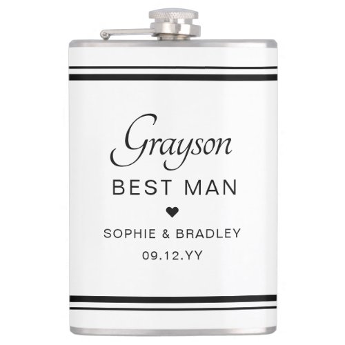 Best Man Custom Personalised Wedding Party  Flask