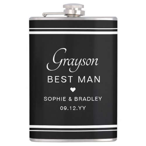 Best Man Custom Personalised Wedding Party  Flask