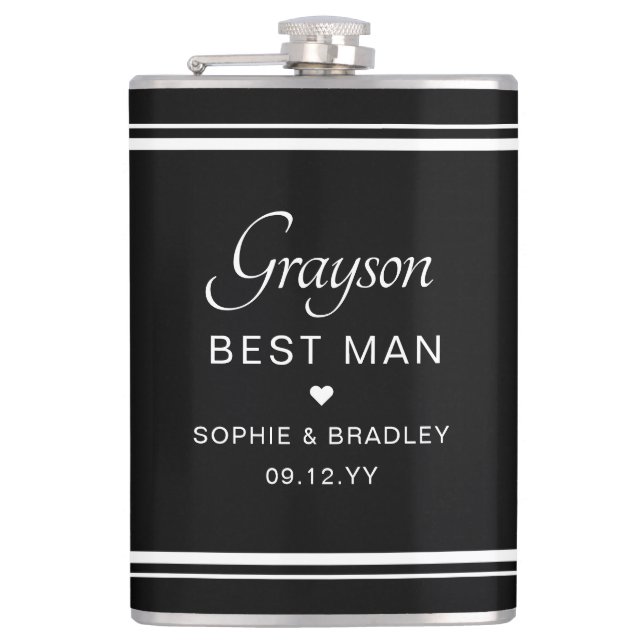 Best Man Custom Personalised Wedding Party  Flask (Front)
