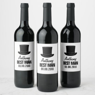 Best Man custom wine labels for wedding favors