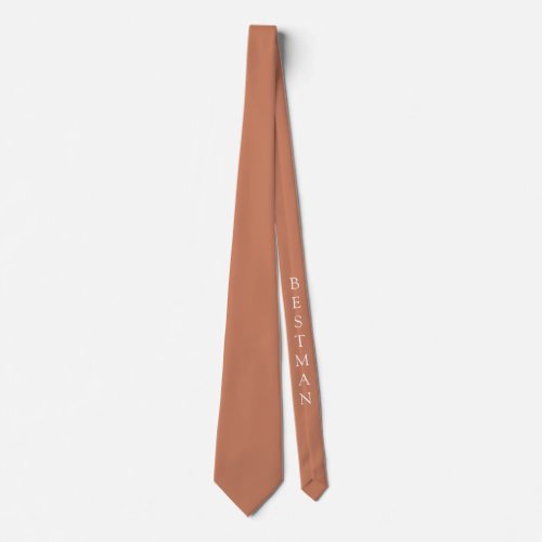Best Man Dusty Orange Wedding Neck Tie
