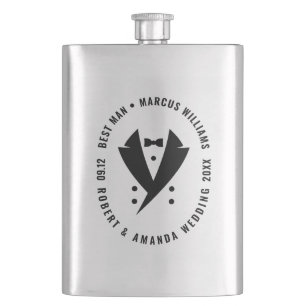 Best Man Elegant Tuxedo Wedding Flask