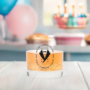 Best Man Elegant Tuxedo Wedding Whiskey Glass