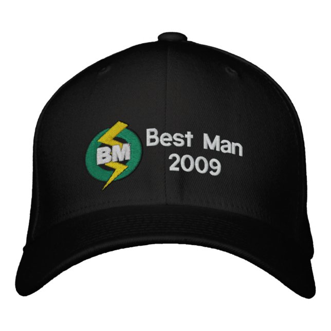 Best Man Embroidered Hat, Customizable Baseball Hat (Front)