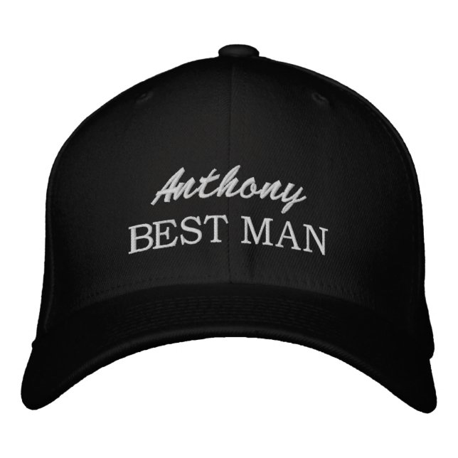 Best Man embroidered hat for wedding groomsman (Front)