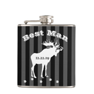 Best Man Flask Vintage Moose