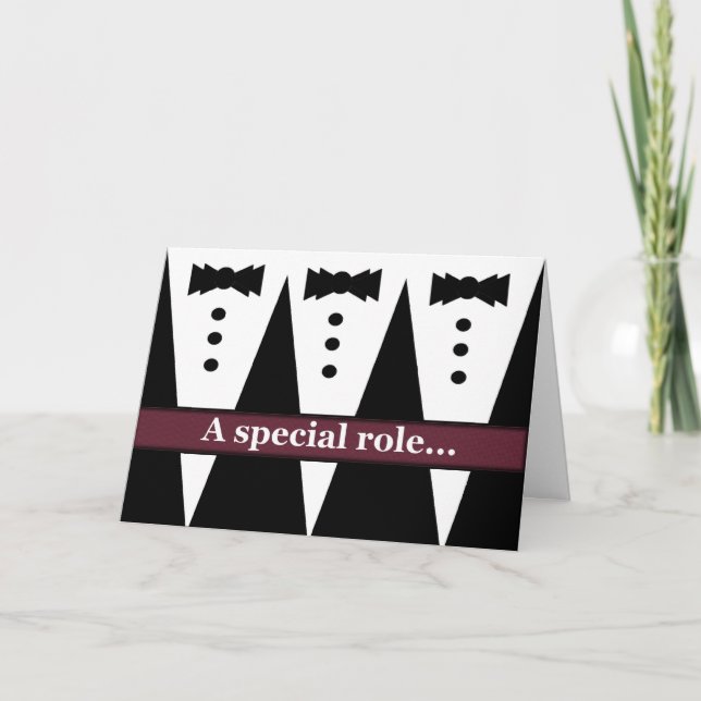 BEST MAN - Funny Invite with Three Tuxes (Front)