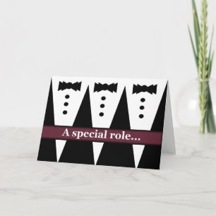 BEST MAN - Funny Invite with Three Tuxes