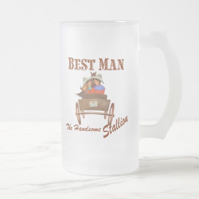 Best Man Gift 16 oz Frosted Beer Mug (Right)