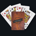 Best Man Gift Rustic Vintage Wood Grain Wedding Pl Poker Cards<br><div class="desc">Get ready for poker night with these handsome wood grain photo playing cards. Black ribbon logo design allows space for you to personalize these cards with name,  company name and event date.</div>