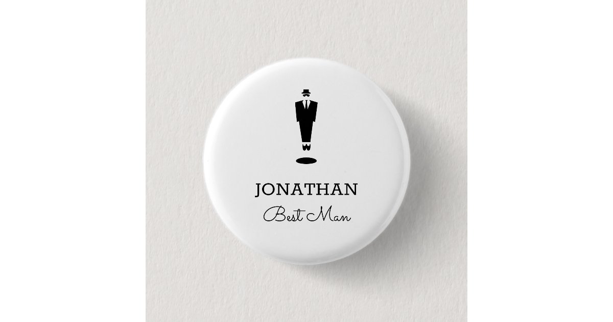 Best Man Gift Wedding Party Custom Personalized Button | Zazzle