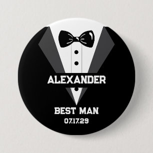 Best Man Gift with Custom Name and Wedding Date Button