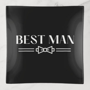 Best Man Glass Trinket Tray