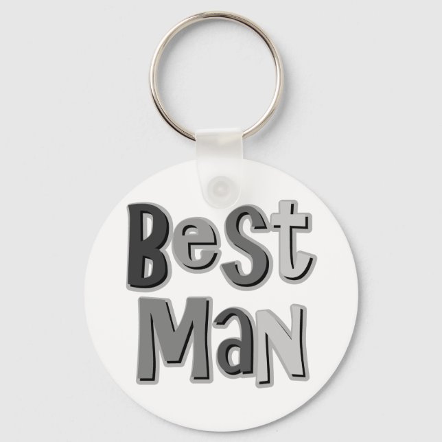 Best Man Gray Keychain (Front)