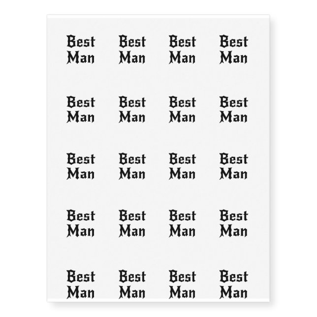 Best Man Groom For Men Temporary Tattoos (Front)