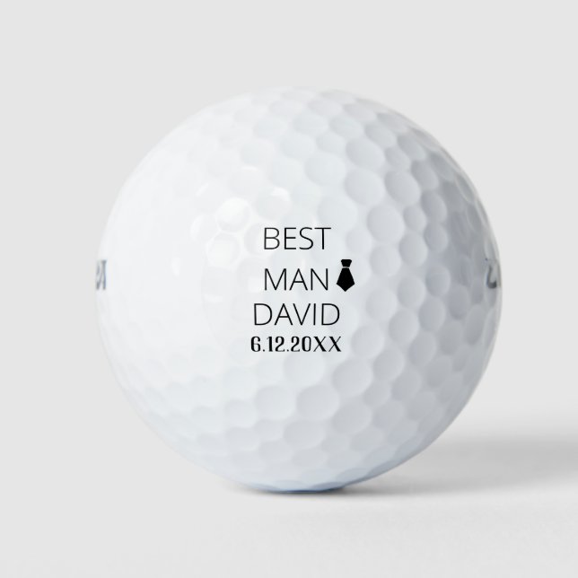 Best Man Grooms Man Gifts Party Favor Cute Wedding Golf Balls (Front)