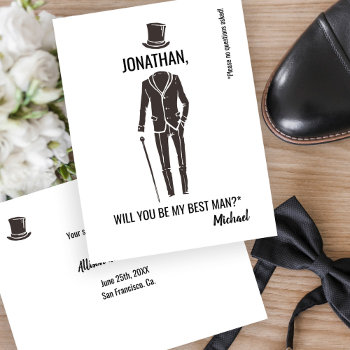 Best Man Groomsman Funny Elegant Proposal Postcard by invitations_kits at Zazzle