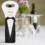 Best Man Groomsman Tuxedo Wine Tote<br><div class="desc">Perfect gift for Best Man or Groomsmen.  Say thank you with a bottle of his favorite in a personalized insulated reusable tote bag. Mr. and Mrs totes make a great wedding rehearsal gift.</div>