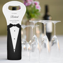 Best Man Groomsman Tuxedo Wine Tote