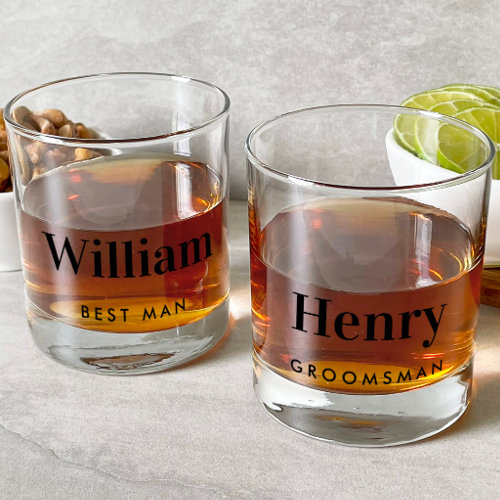Best Man Groomsman Wedding Whiskey Glass