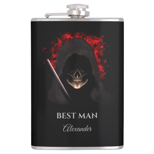 Best man groomsmen gift wedding favor flask (Front)