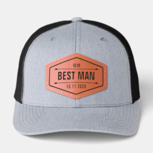 Best Man Groomsmen Gifts Personalized Leather Patch Hat