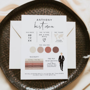 Best Man Info Card, Modern Best Man Proposal Card