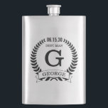 Best Man Initials Flask<br><div class="desc">These 8 oz. metal flasks are a great favor for the best man in your wedding.  They are traditional yet modern.  They'd be great for a bachelor party or weekend.</div>