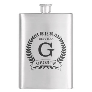 Best Man Initials Flask