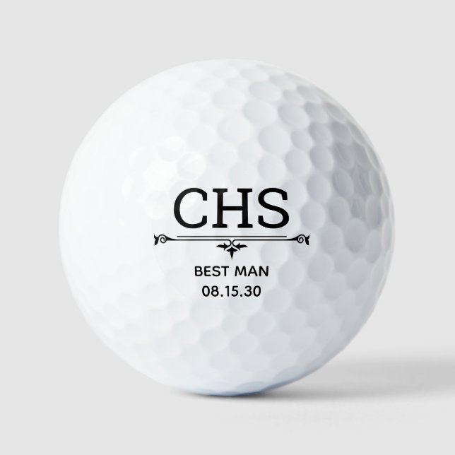 Best Man Initials Golf Balls (Front)