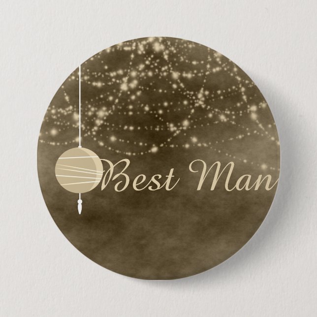 Best Man Ivory Lanterns Button (Front)