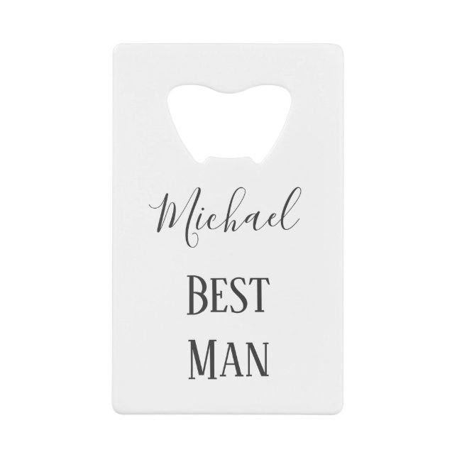 Best Man Keepsake Credit Card Bottle Opener (Front)