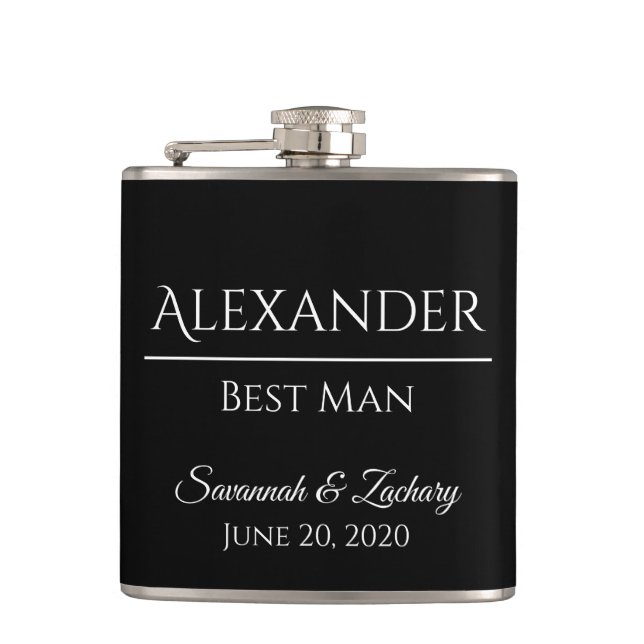 Best Man Liquor Flask Wedding Favor Gift (Front)