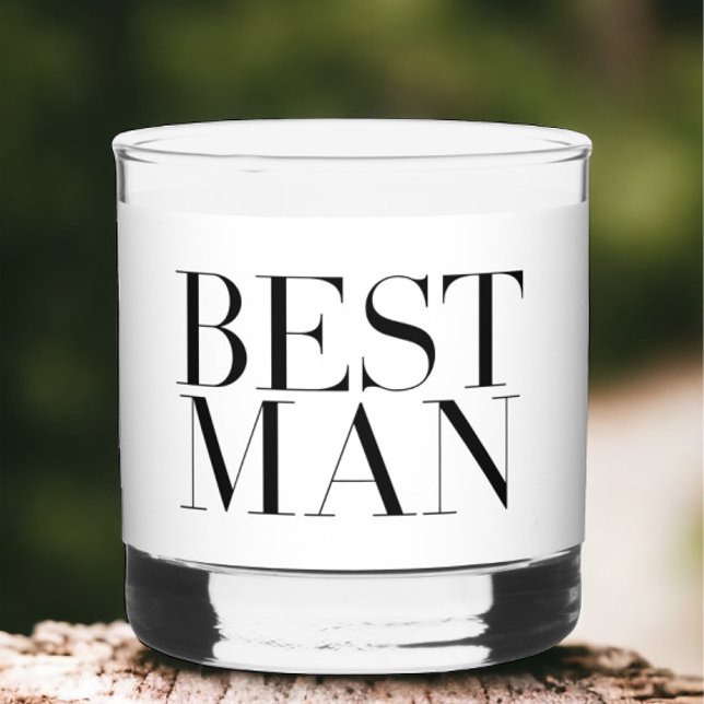 Best Man Modern Personalized Minimalist  Whiskey Glass (Creator Uploaded)