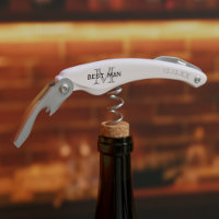 Best Man Monogram Groomsmen Wedding Favor Waiter's Corkscrew